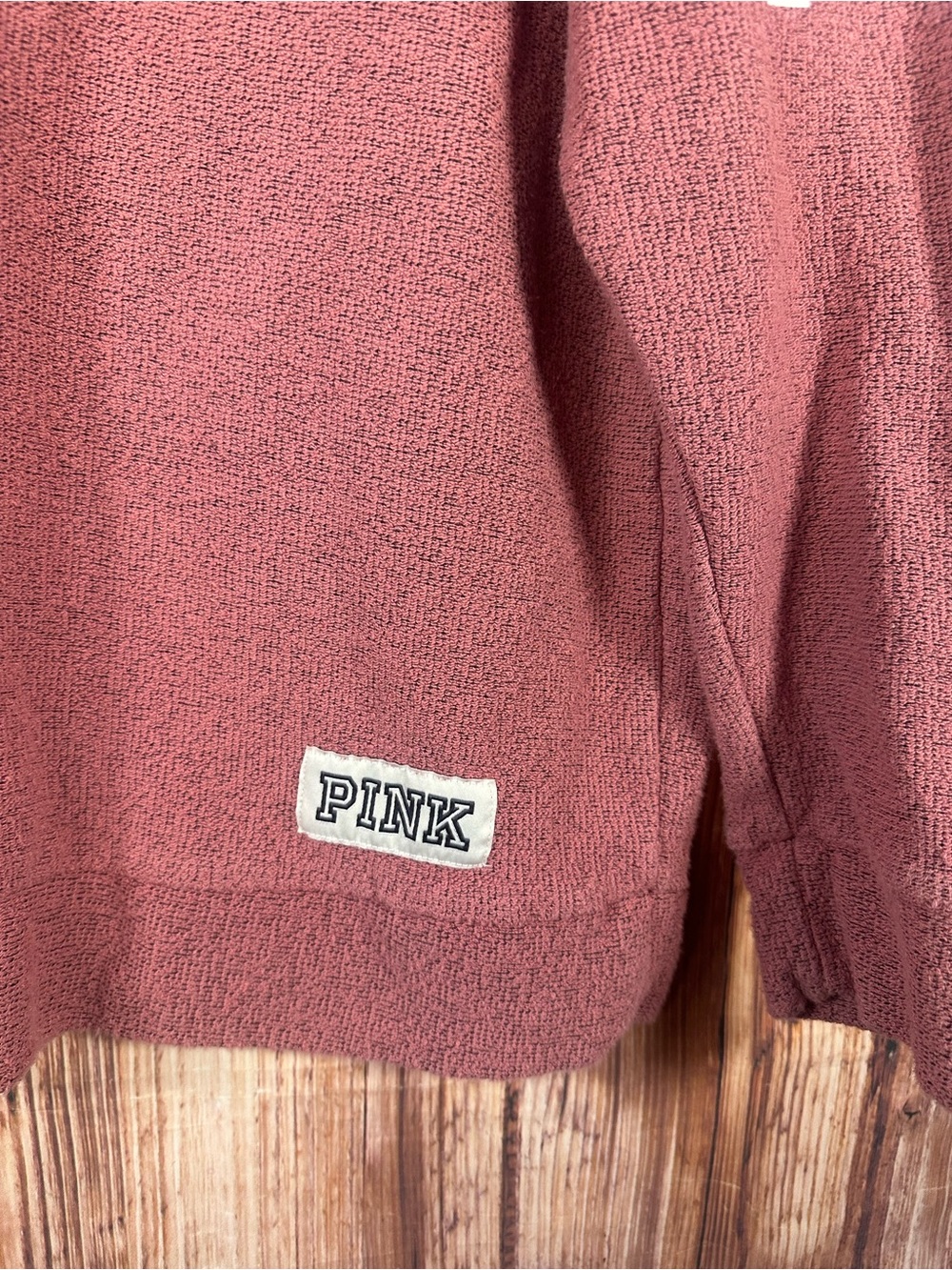 PINK Victoria's Secret  Stadium Mock Neck Pullover Sweater Dusty Rose Size Small - Picture 9 of 14